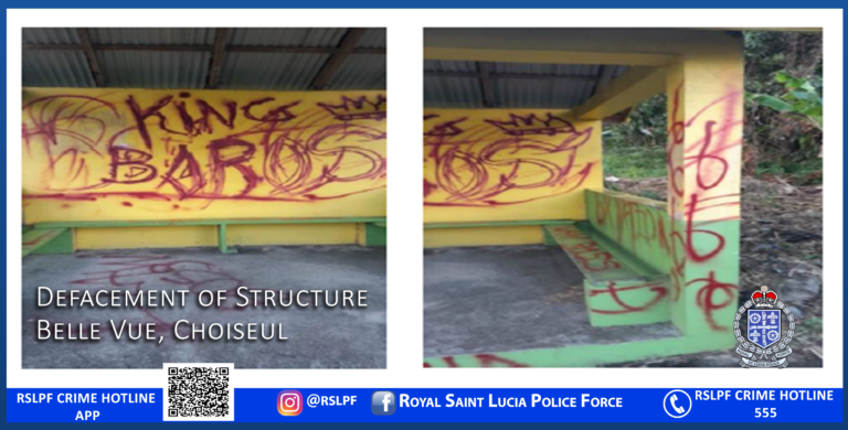 The Royal Saint Lucia Police Force Reminds Public of Anti-Vandalism Laws Following Recent Defacement Incident
