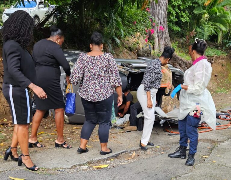 Two Escape Serious Harm in Soufriere Vehicular Crash