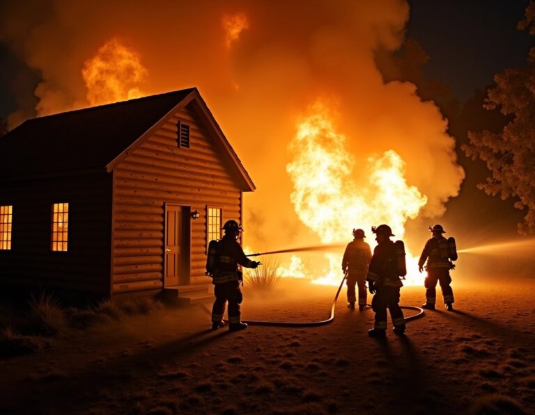 Blazing Inferno Engulfs Wooden Structure in Chase Gardens, Firefighters Prevent Further Disaster