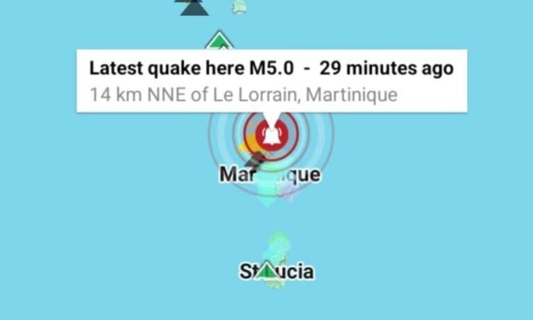4.8-Magnitude Earthquake Strikes Near Martinique, Light Tremors Felt in the Region