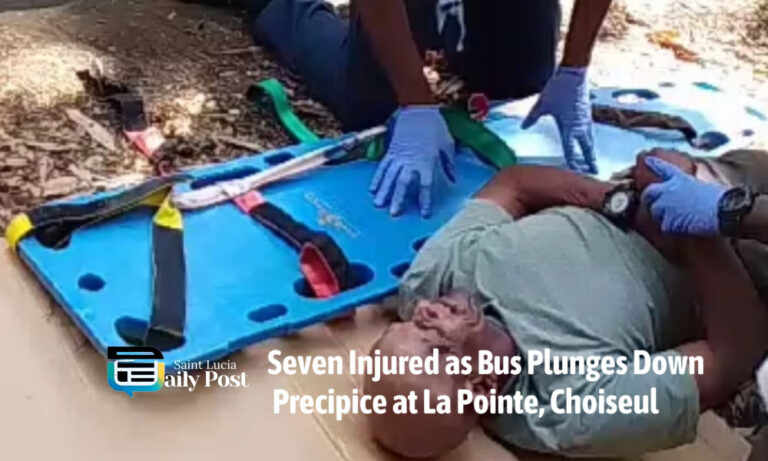 Seven Injured as Bus Plunges Down Precipice at La Pointe, Choiseul