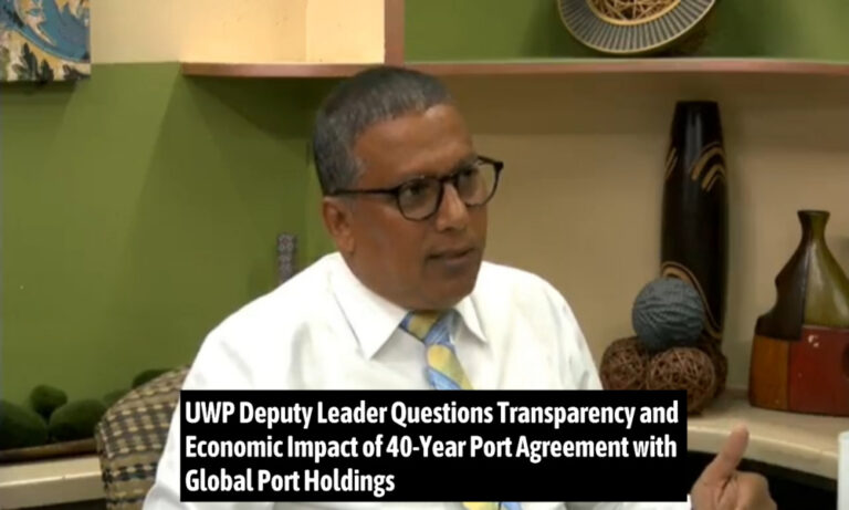 UWP Deputy Leader Questions Transparency and Economic Impact of 40-Year Port Agreement with Global Port Holdings