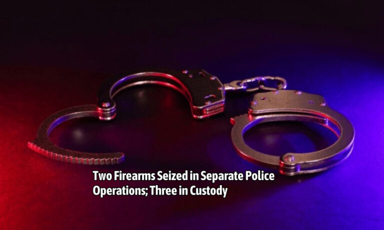 Two Firearms Seized in Separate Police Operations; Three in Custody