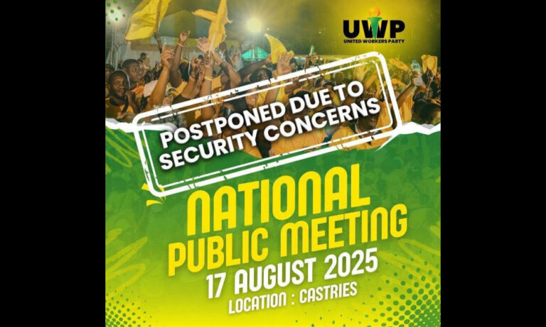 UWP Postpones Castries Public Meeting Amid Gun Violence Concerns