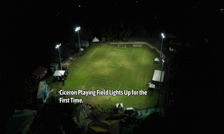 Historic Moment: Ciceron Playing Field Lights Up for the First Time, Transforming Community Sports in Saint Lucia