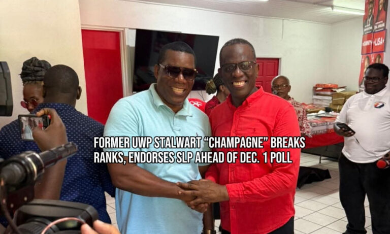 Former UWP Stalwart “Champagne” Breaks Ranks, Endorses SLP Ahead of Dec. 1 Poll