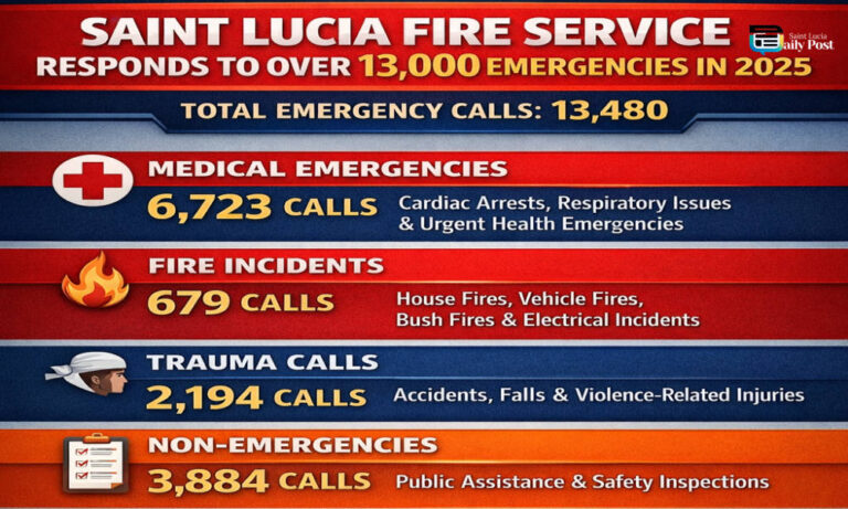 Saint Lucia Fire Service Responded to Over 13,000 Emergencies in 2025