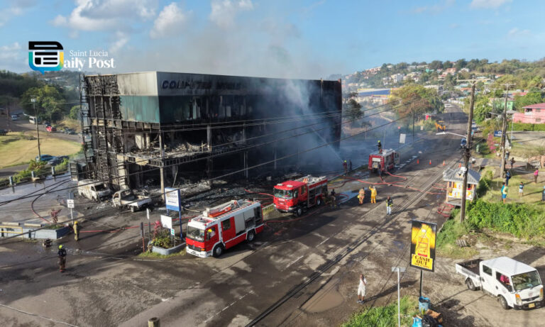 Fire Destroys Commercial Building Housing Multiple Businesses in Gros Islet