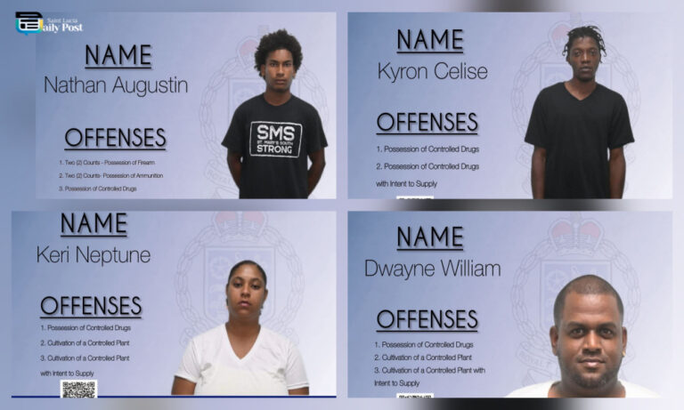 Southern Police Operation Uncovers Firearms, Drugs in Vieux Fort; Four Charged