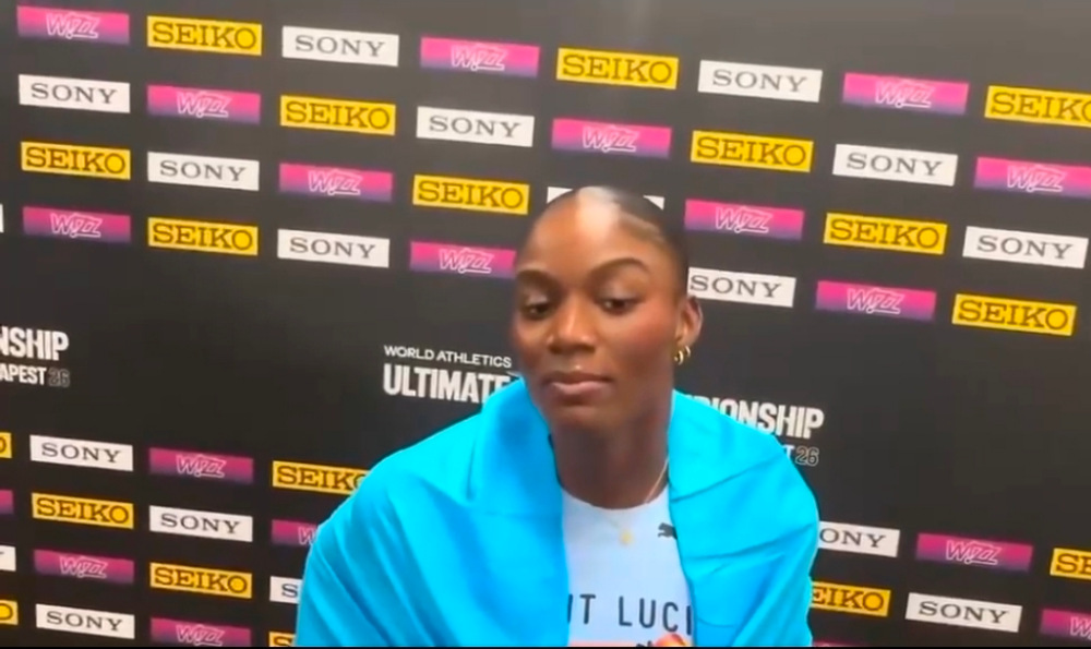 Alfred Pushes Back at Journalist After Budapest 100m